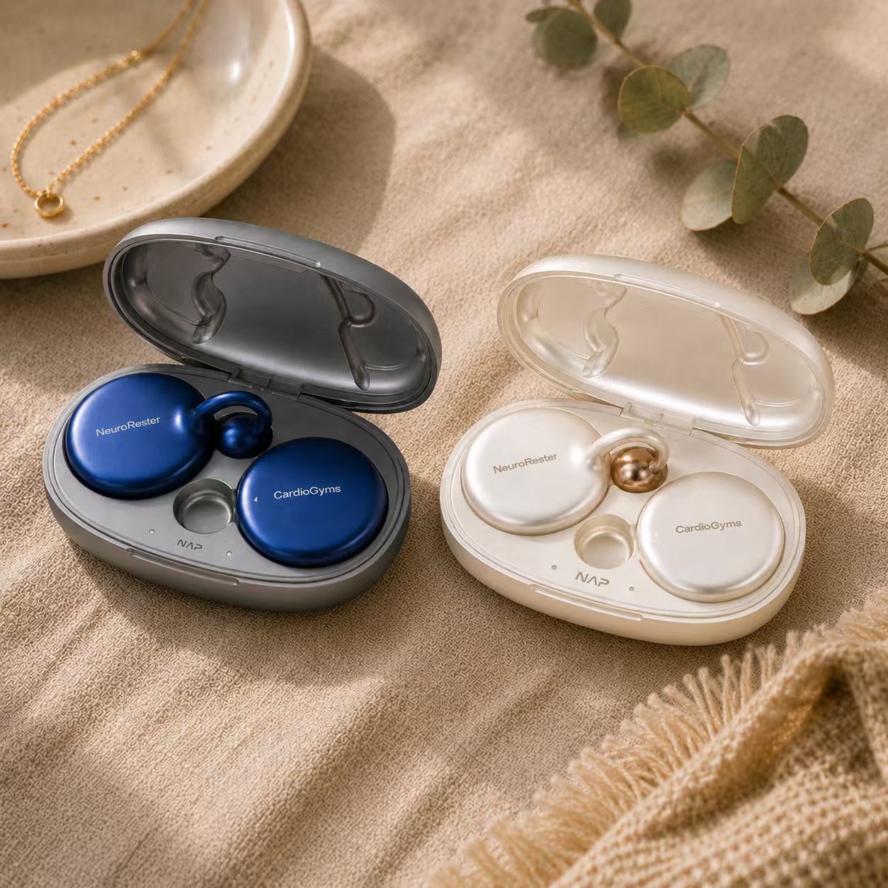 NeuroRester Deep Sleep Optimizer Duo, Silver Blue and Pearl White