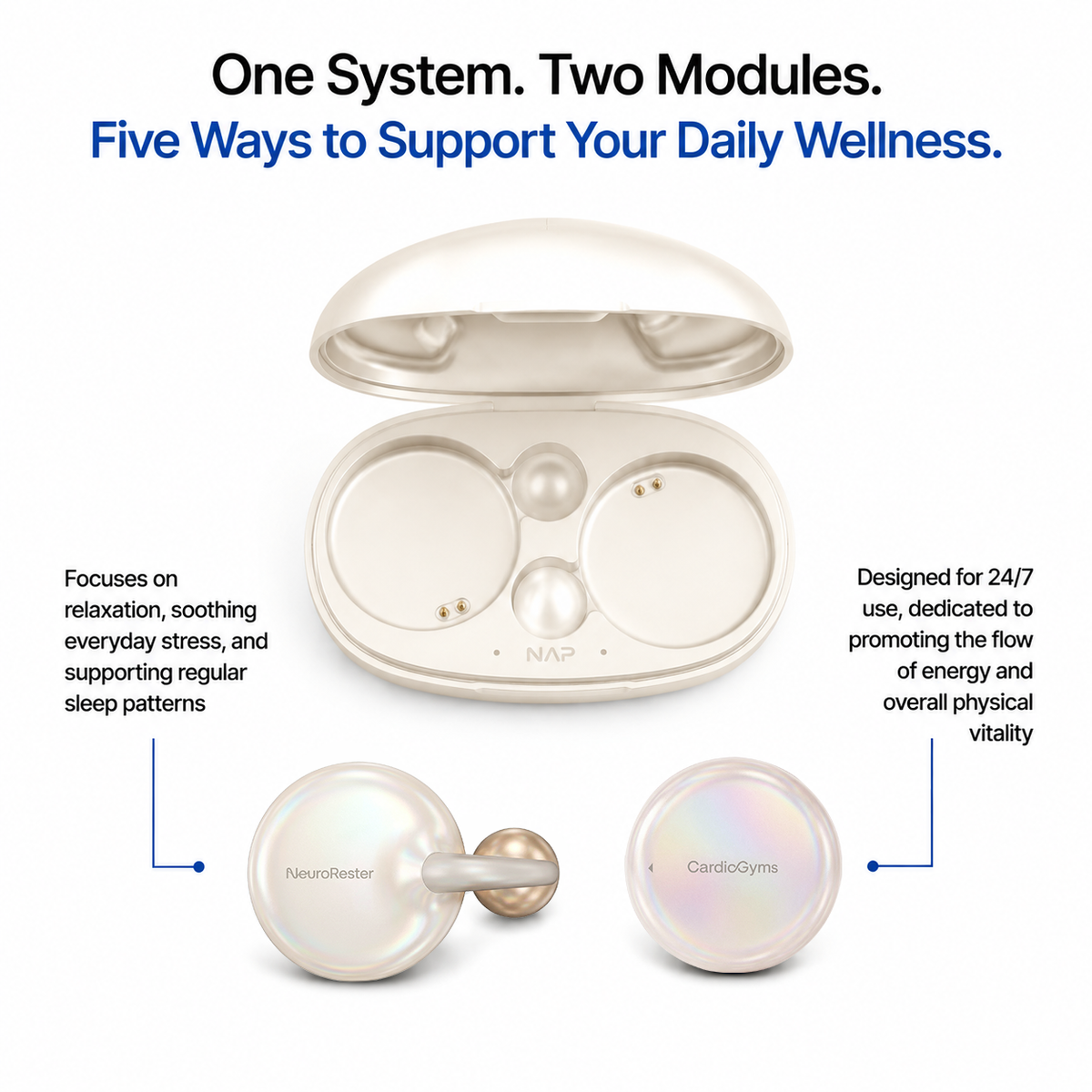 NeuroRester Deep Sleep Optimizer, Pearl White