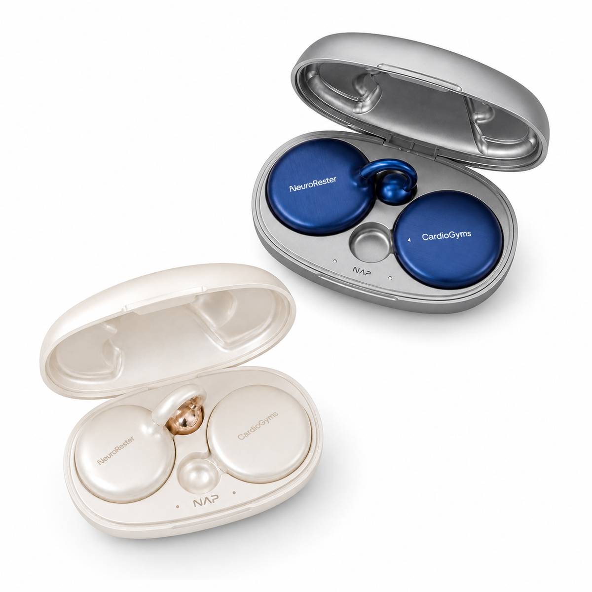NeuroRester Deep Sleep Optimizer Duo, Silberblau und Perlweiß